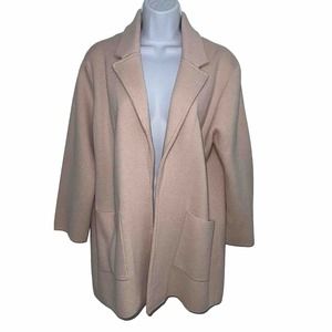 J Crew Sophie Open Front Cardigan Sweater Blazer Blush Cotton Wool Women Medium